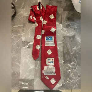 Vintage Computer GEEK Nerd Office Neck Tie - CRT - 5.25 Floppy Disc Laptop Gift